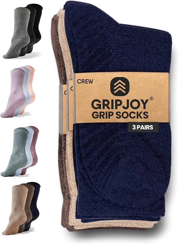 Gripjoy Grip Socks for Women, Grippy, Non Slip, Gripper Socks for Women & Men, Pilates, Yoga, Hos... | Amazon (US)