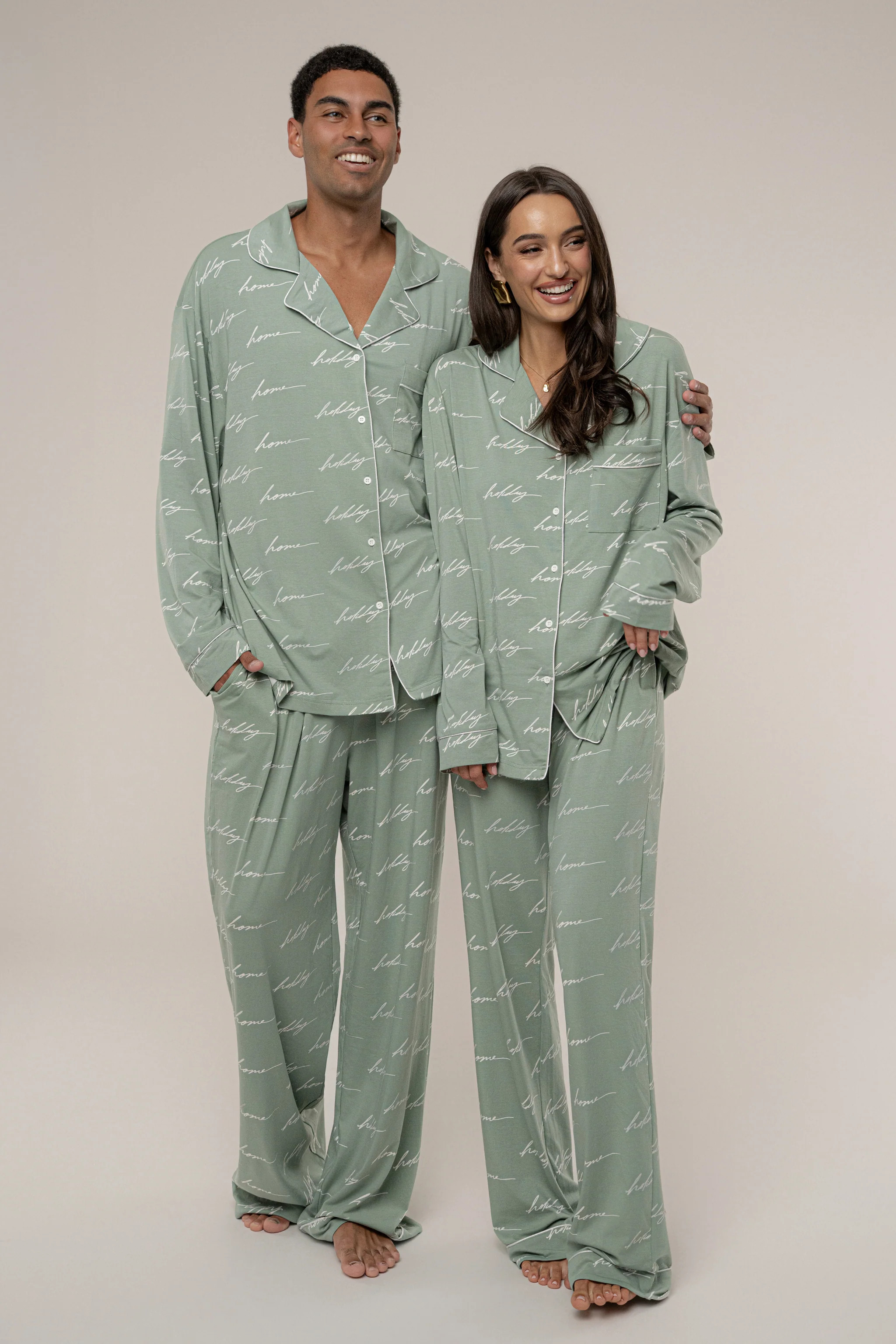 Sage Home For The Holidays Adult Pajama Set | JLUXLABEL
