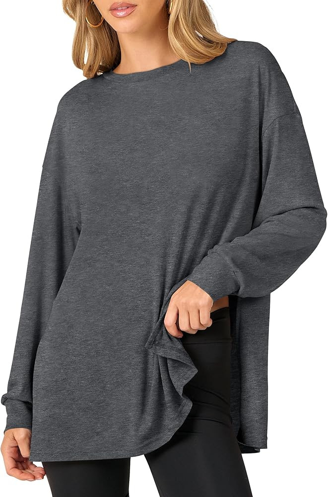 ANRABESS Women's Oversized Long Sleeve shirts Fall Workout Tunic Tops Athletic Gym Tshirts Soft B... | Amazon (US)
