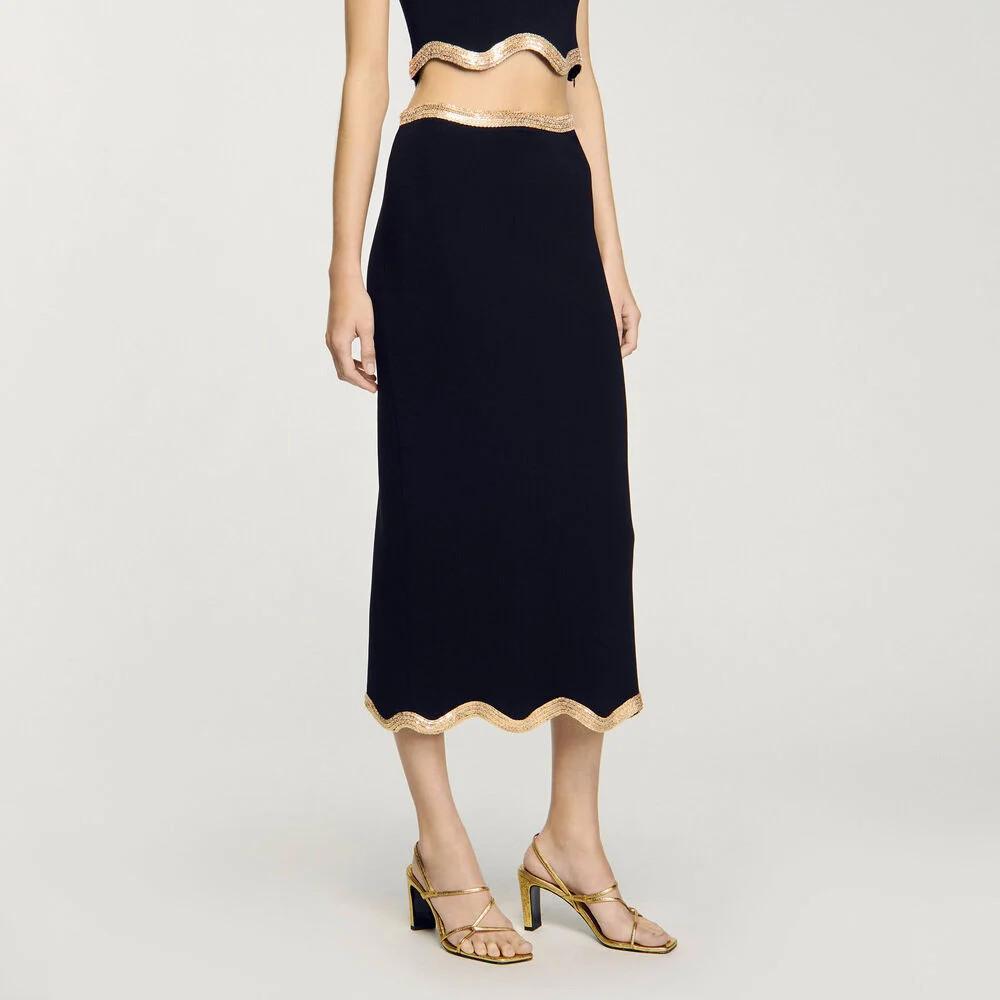 Embossed leather sandals | Sandro US | Sandro-Paris US
