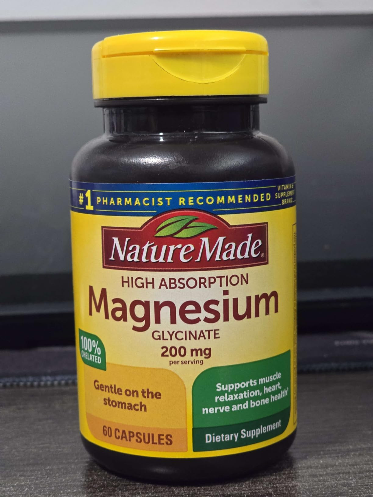 Nature Made Magnesium Glycinate 200 mg per serving, Magnesium Supplement for Muscle, Heart, Nerve... | Amazon (US)