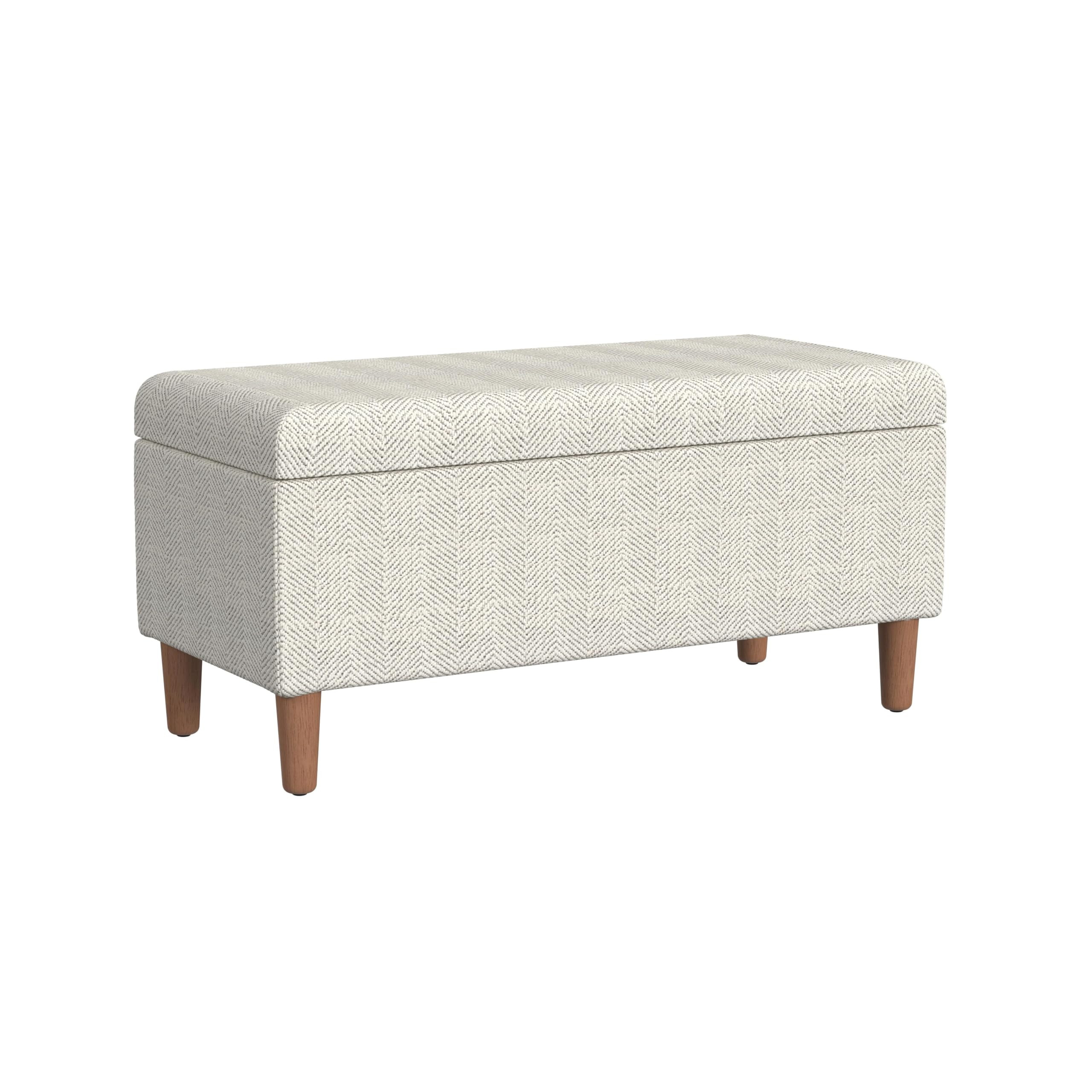 HomePop Malmo Decorative Storage Bench -Cream Chevron Woven | Amazon (US)