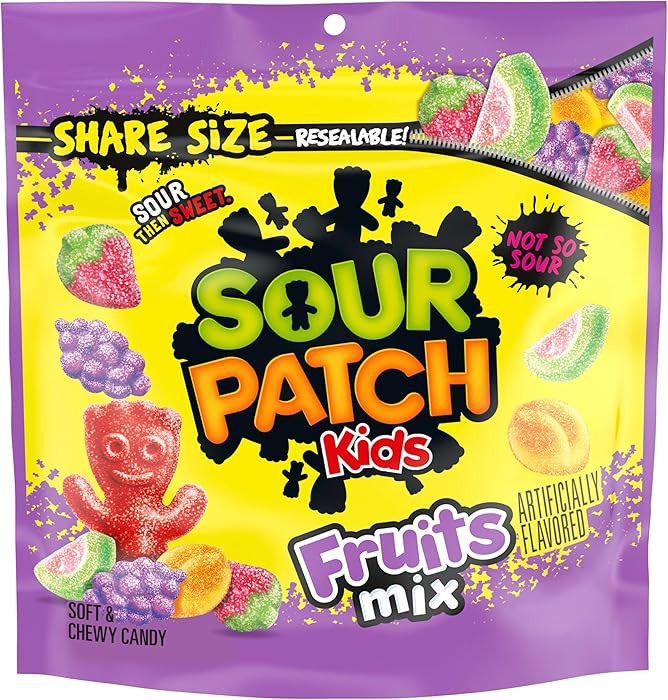 SOUR PATCH KIDS Fruits Mix Soft & Chewy Gummy Candy, Share Size, 11.03 oz | Amazon (US)