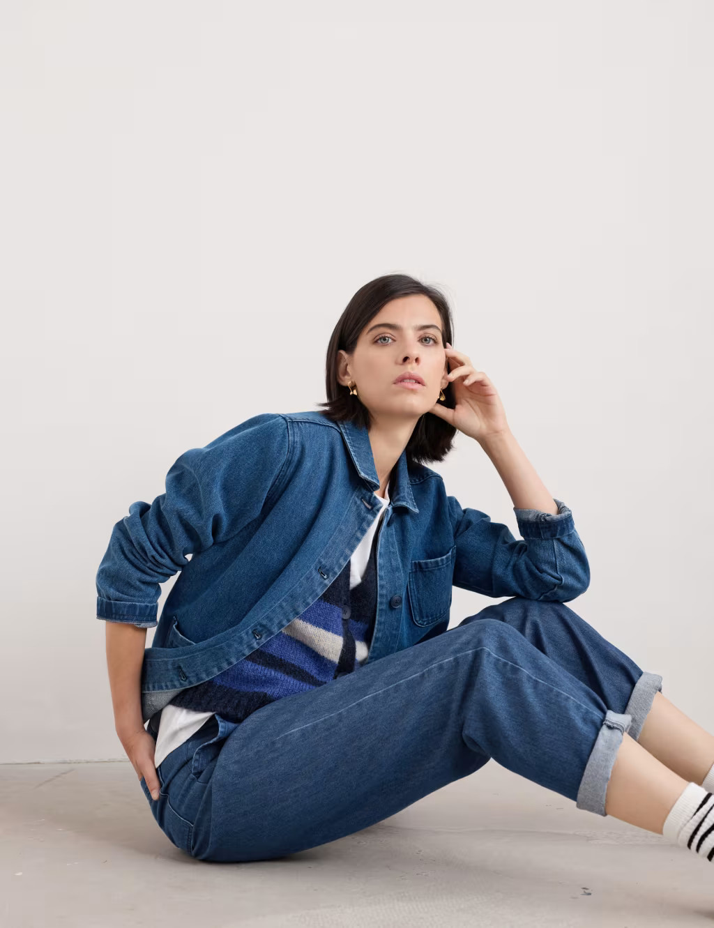 Denim Relaxed Collared Jacket | Marks & Spencer (UK)