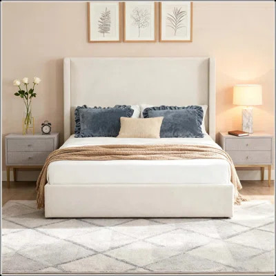 Carmen Upholstered Wingback Bed with 52.3\ | Wayfair North America