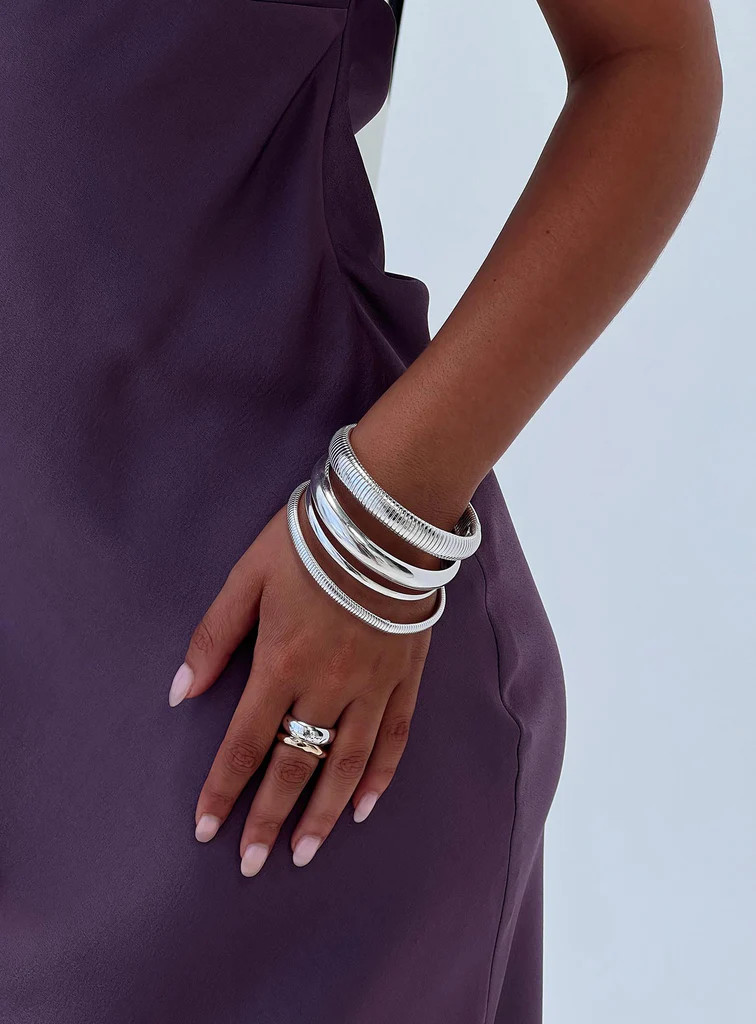 Dapperton Bangle Set Silver | Princess Polly US