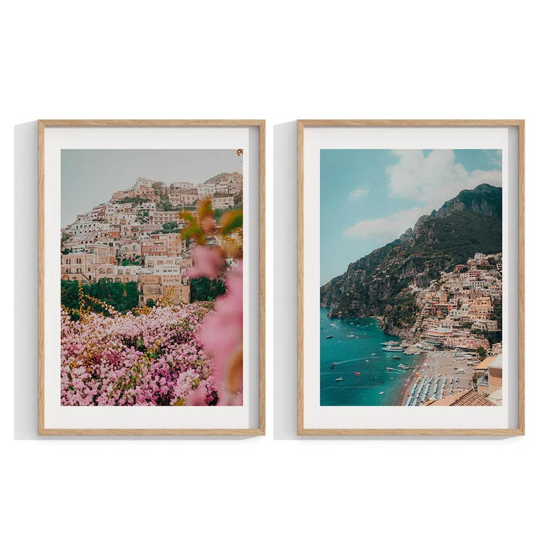 Set of 2 Amalfi Framed Print , Italy Wall Art , Positano Photography Home Decor , Beach Boho Deco... | Etsy (US)