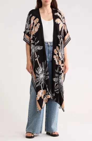 Vince Camuto Palm Tree Crinkle Duster in Black at Nordstrom Rack | Nordstrom Rack