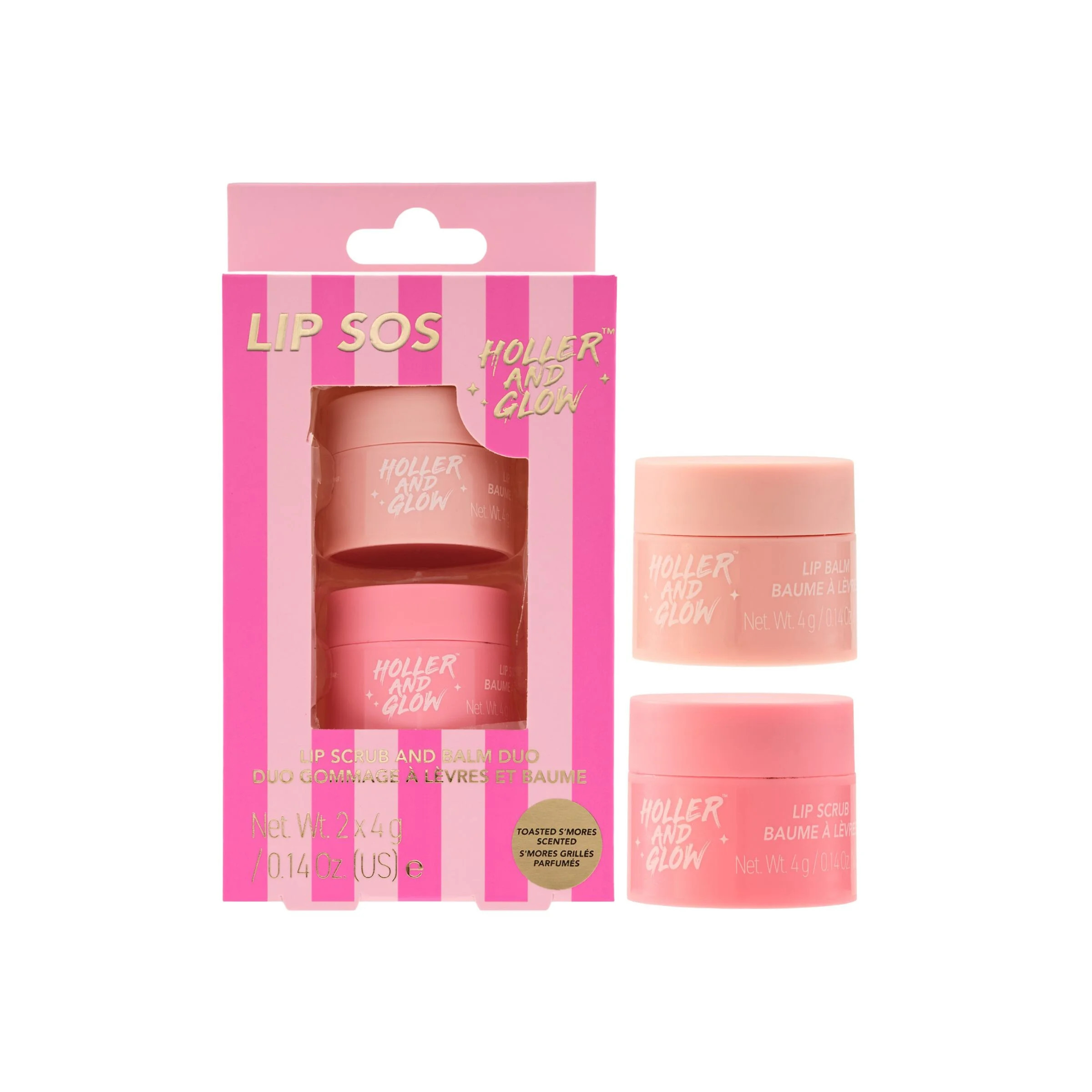 Holler and Glow Limited Edition Lip SOS Toasted S'mores Scented Scrub And Balm Duo, 2 Piece Gift ... | Walmart (US)