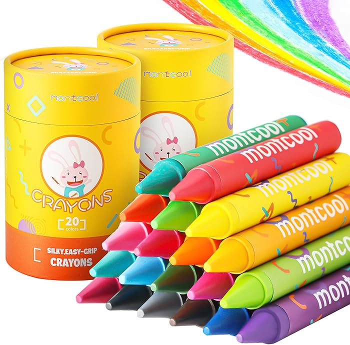 2 Pack Jumbo Crayons (40 Pieces, 20 Colors), Washable Non Toxic Easy to Hold Large Crayons, Chris... | Amazon (US)