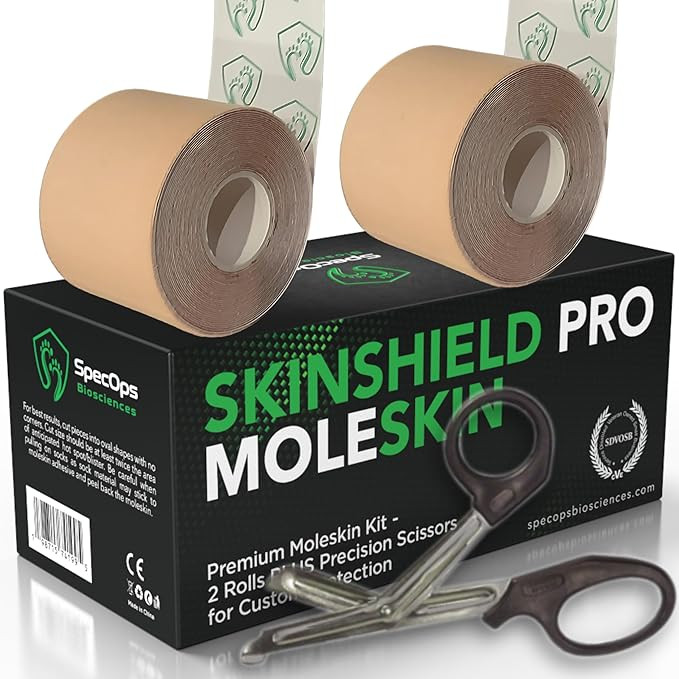 Athletic Moleskin for Blister Prevention, SkinShield Pro 2-Roll Bundle (32 ft) Plus Complimentary... | Amazon (US)