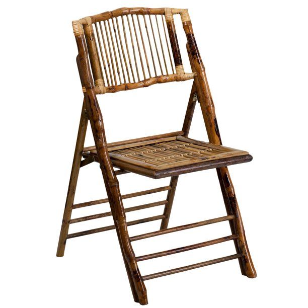 Flash Furniture Bamboo Folding Chairs | Set of 2 Bamboo Wood Folding Chairs | Walmart (US)
