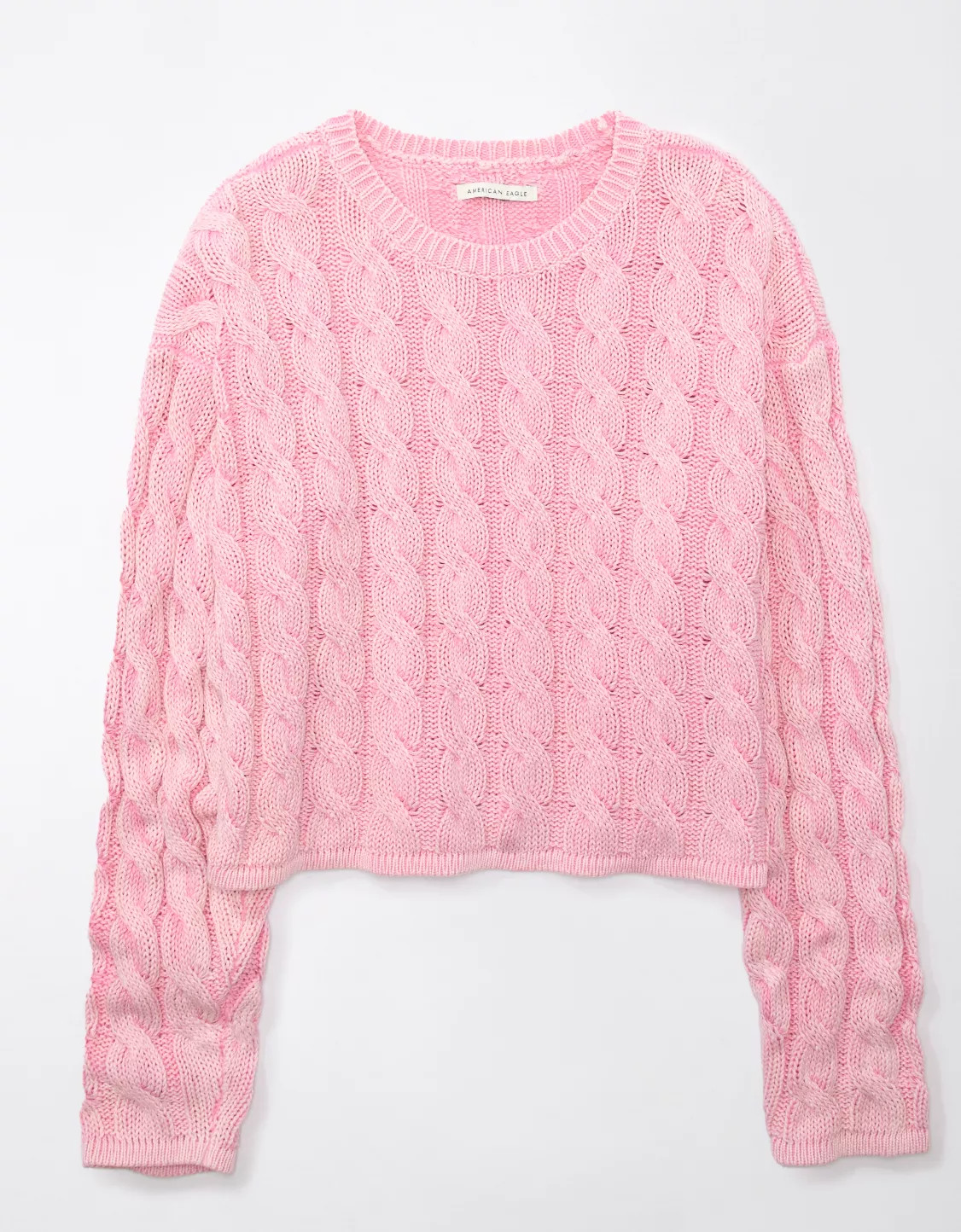 AE Cropped Cable-Knit Sweater | American Eagle Outfitters (US & CA)