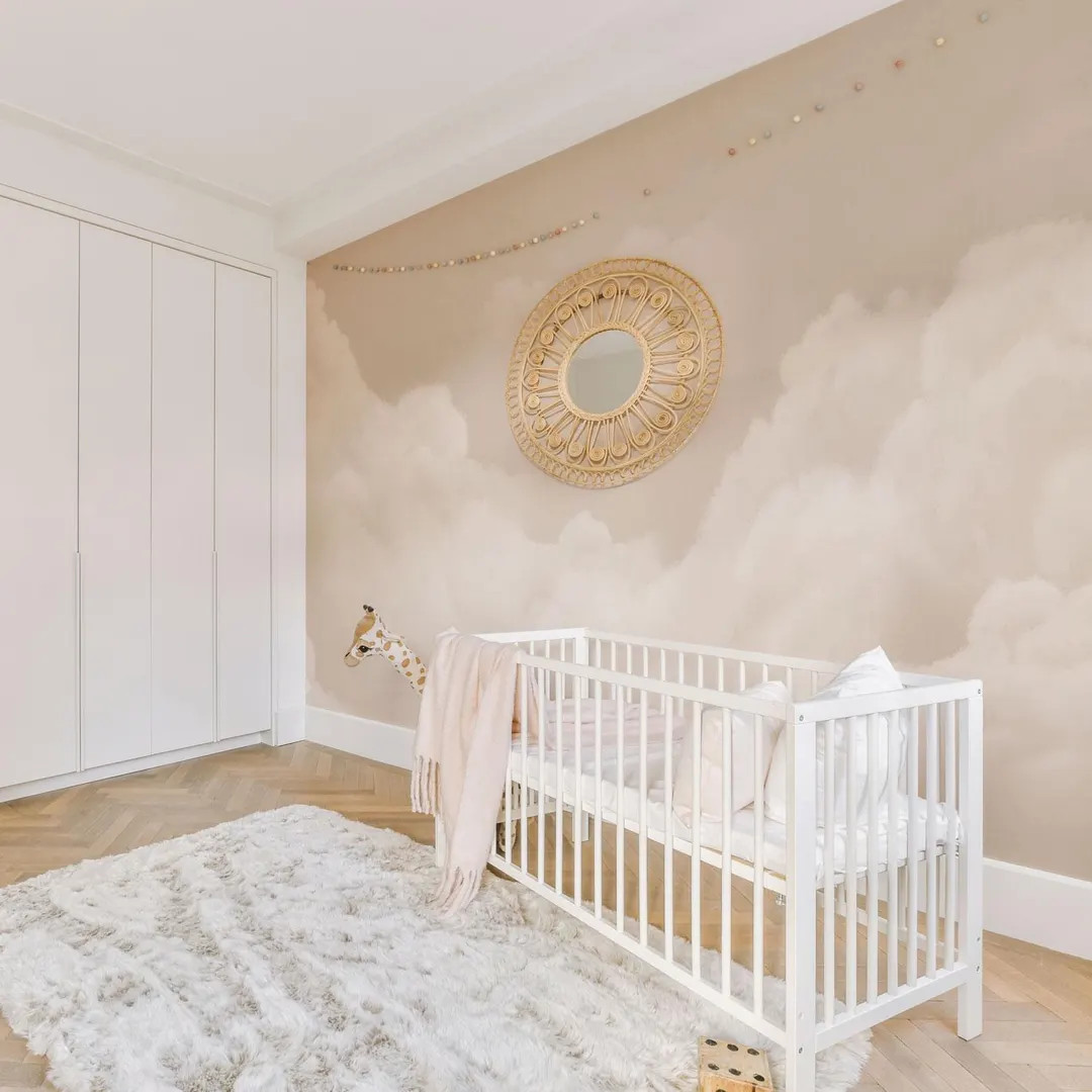 Neutral Cloud Wallpaper Mural: Pastel Sky Wall Decor for Nursery | Etsy (US)