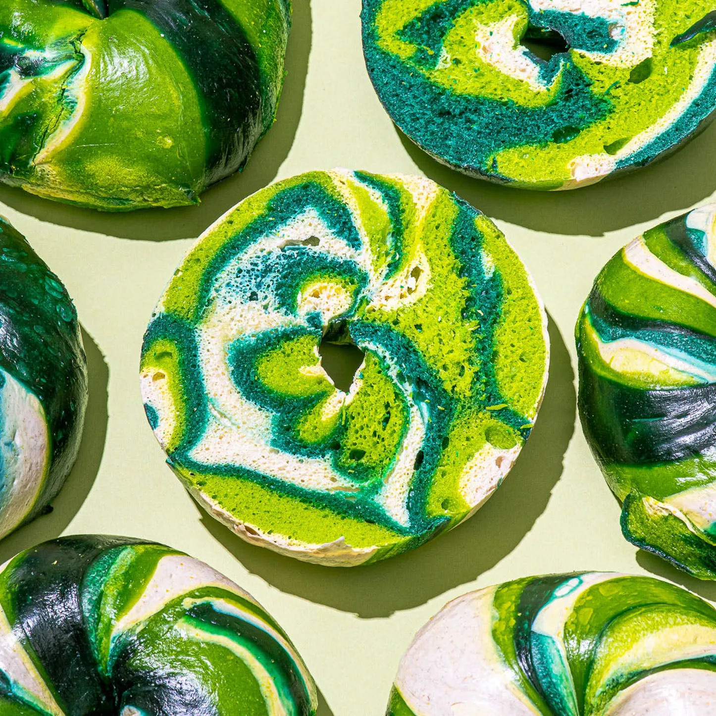 Dozen St. Patrick's Day Green Bagels | Goldbelly