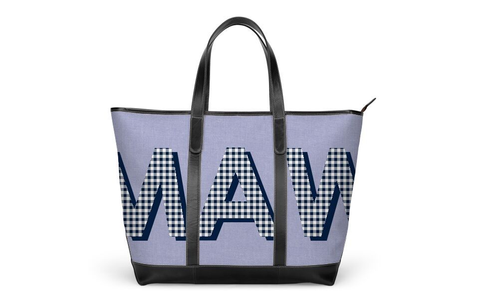 St. Charles Zippered Yacht Tote - Patterned Monogram | Barrington Gifts