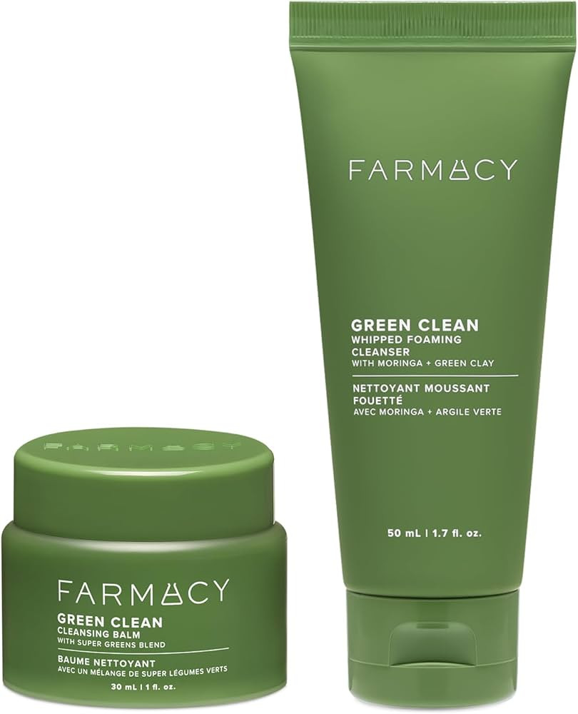 Farmacy Deep Double Cleanse Skincare Gift Set - Green Clean Makeup Remover Cleansing Balm & Whipp... | Amazon (US)