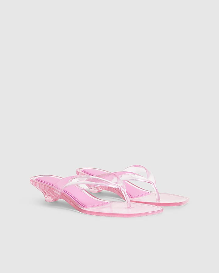Pink Jelly Toe Thong Sandals | River Island UK & IE