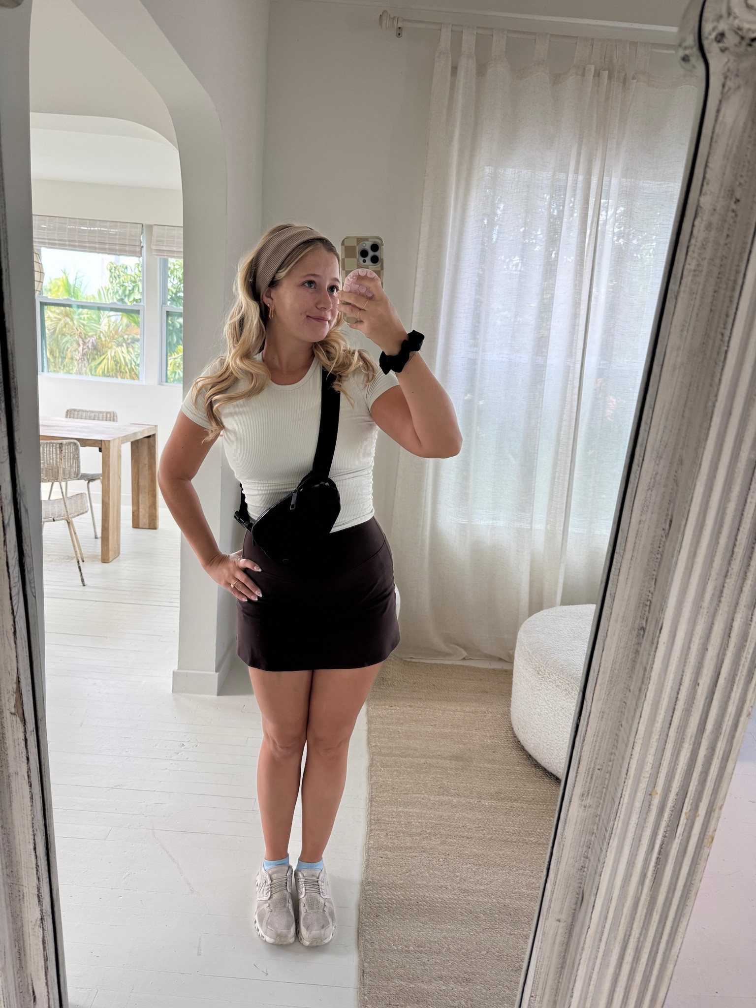 sunday athleisure outfit 🤎🧸 fall vibes in florida with this espresso lululemon align skirt, wearing my usual size in lulu 6  

#LTKFindsUnder100 #LTKActive