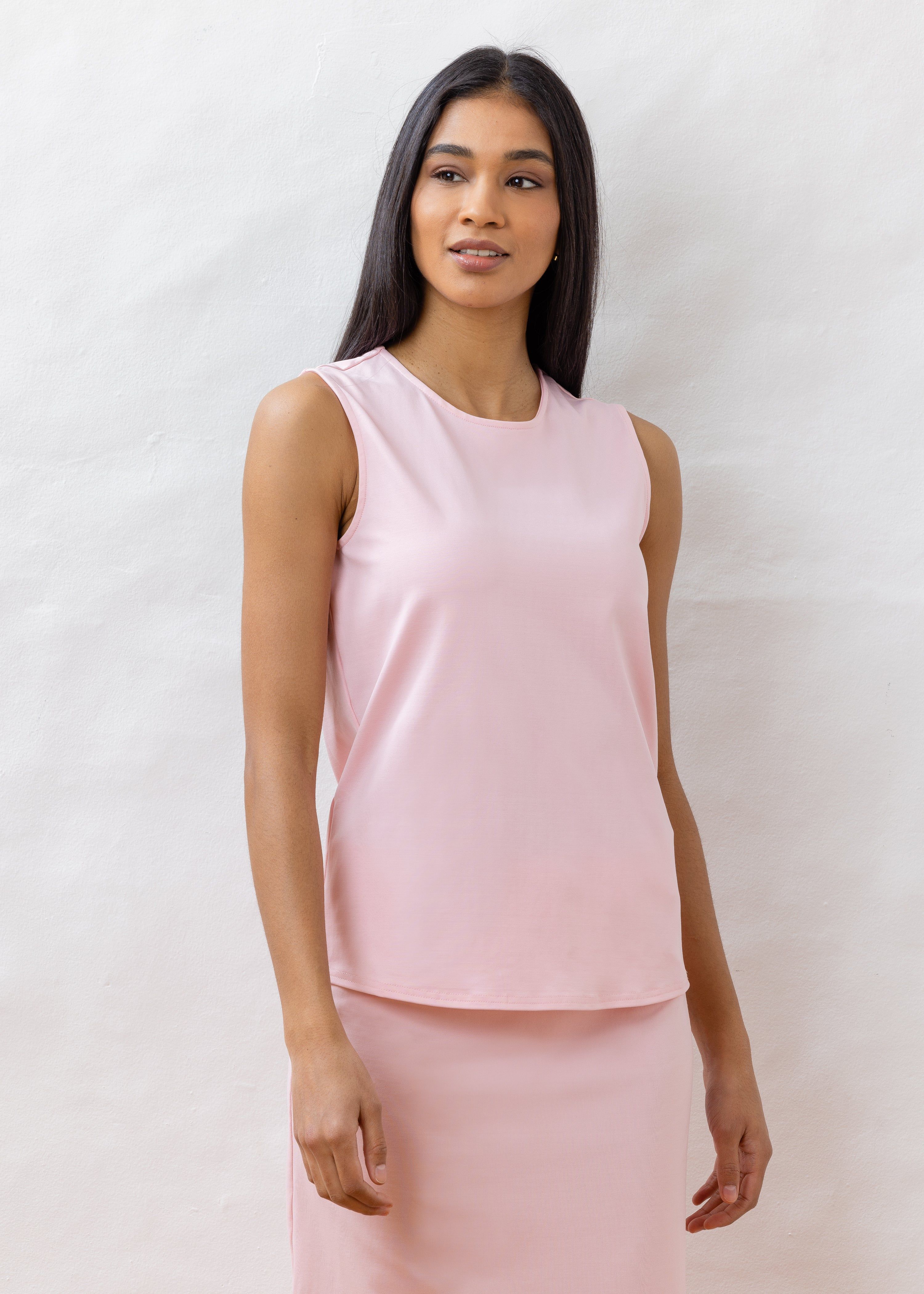 Mill Street Tank in Repreve® Jersey (Pink) | Dudley Stephens