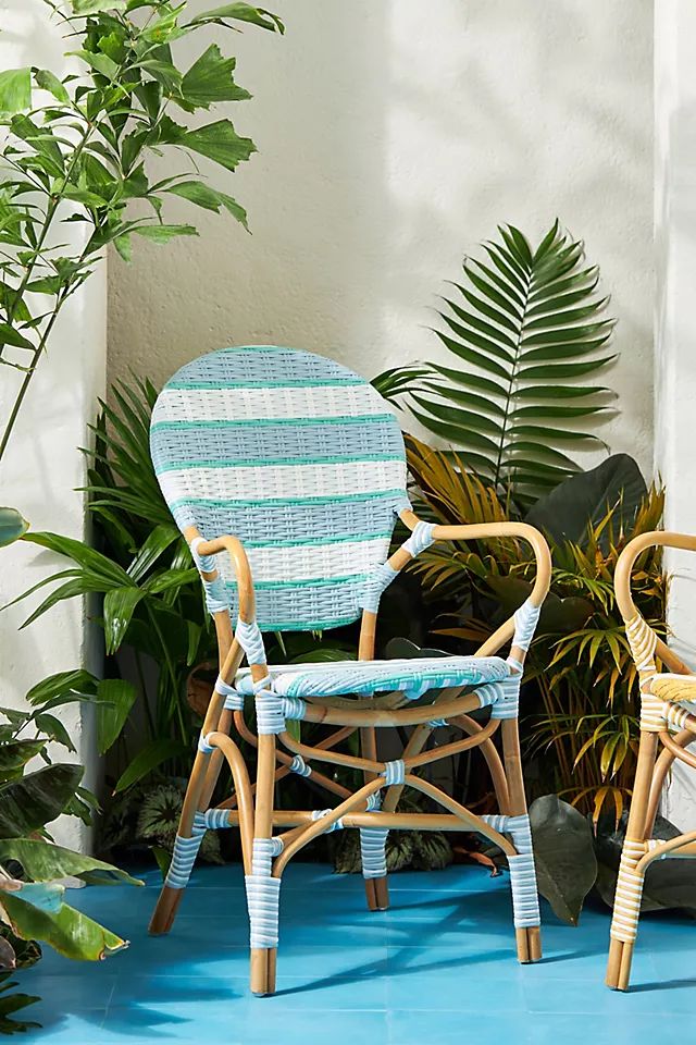 Belmar Striped Indoor/Outdoor Bistro Chair | Anthropologie (US)