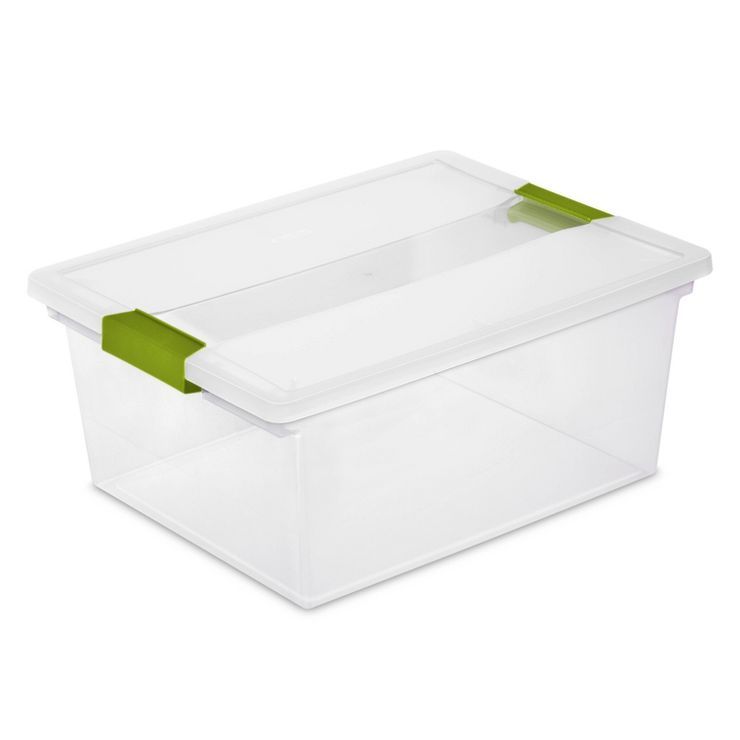 Sterilite Deep Clip Box Clear with Green Latches | Target