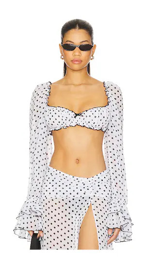 Josie Shirt in White Polka Dot | Revolve Clothing (Global)