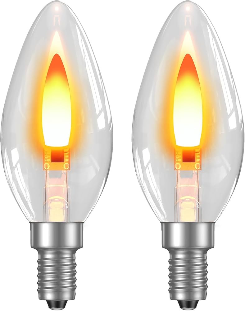 Hompavo LED Flame Light Bulbs, Flickering Lights with Realistic Flame Effect for E12 Candelabra B... | Amazon (US)