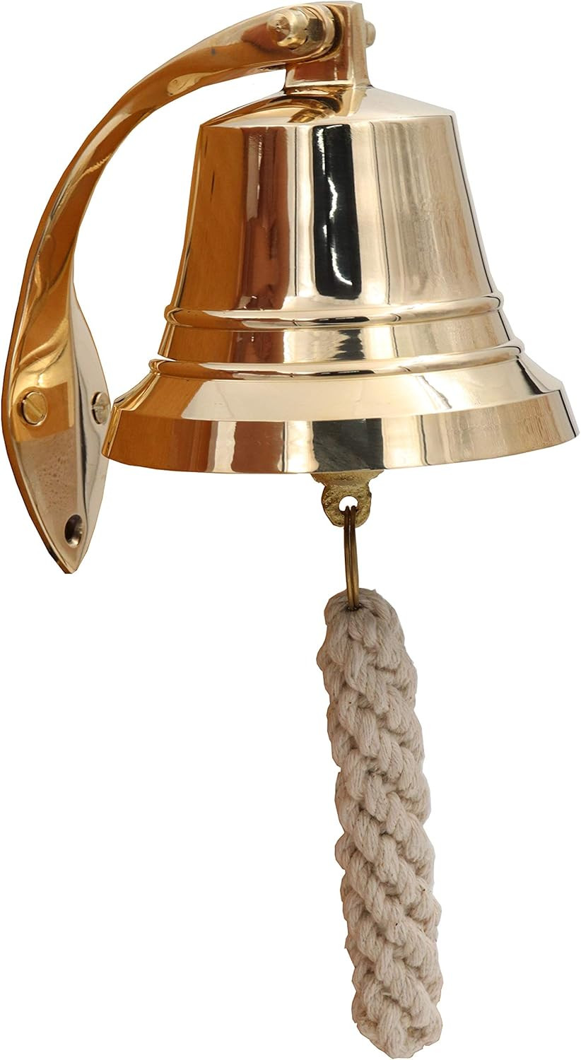 Nautical Hanging Wall Mountable 4" Solid Brass Ship Bell | Amazon (US)