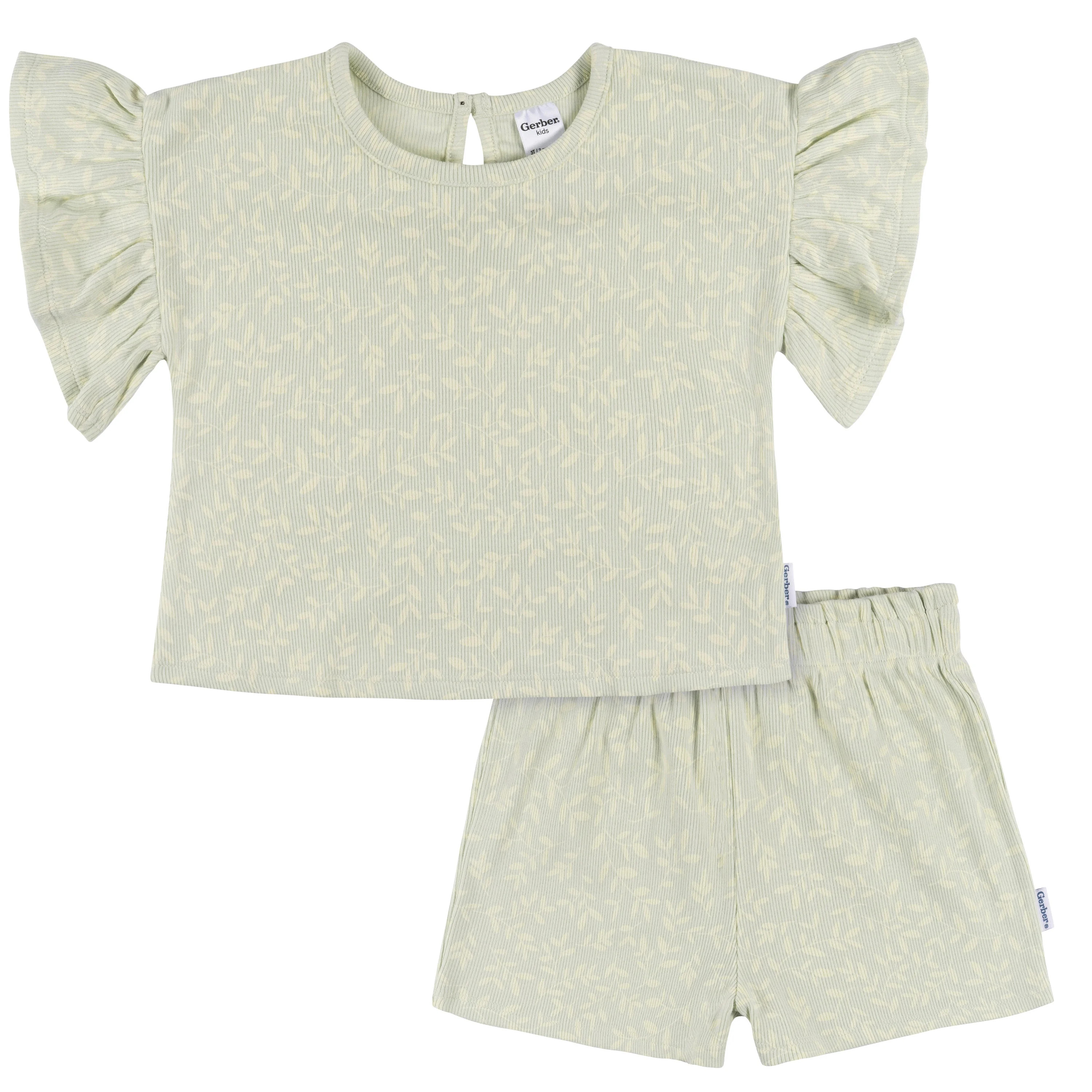 Gerber Girl Outfit Set, 2 pieces, 12 Months - 5 T | Walmart (US)