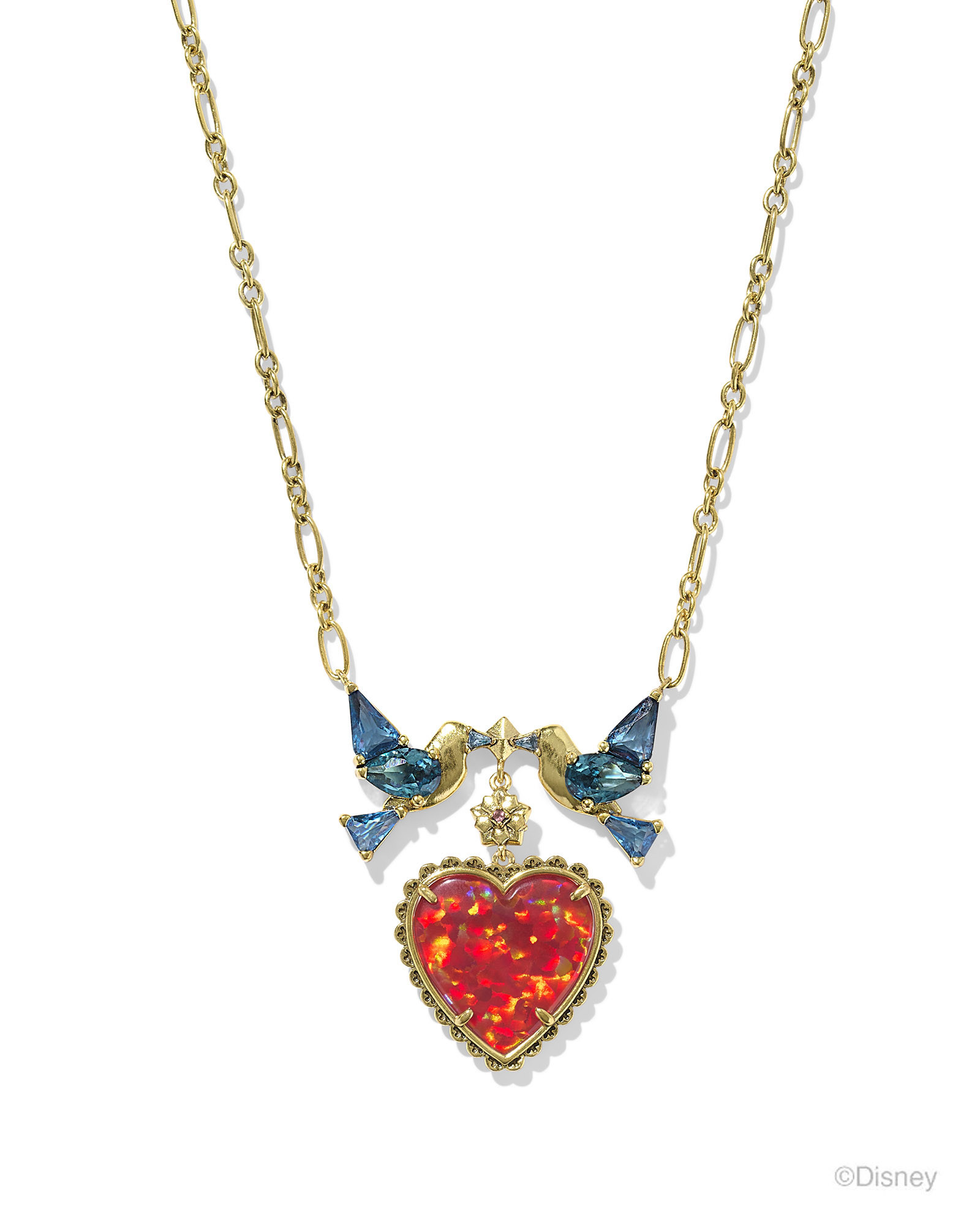 Disney | Kendra Scott Snow White Vintage Gold Heart Statement Necklace in Multi Mix | Kendra Scott
