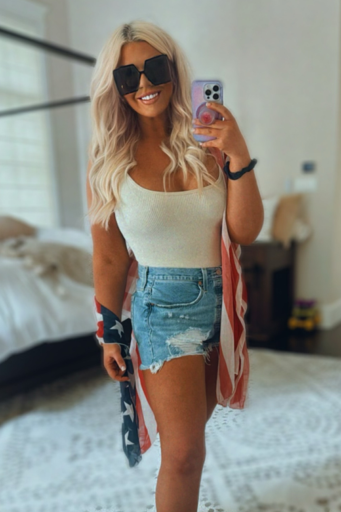 4th of July outfit from Amazon. ♥️
Wearing a 31 in shorts need a 29. 
Bodysuit is medium  

#LTKFindsUnder50 #LTKMidsize #LTKSaleAlert