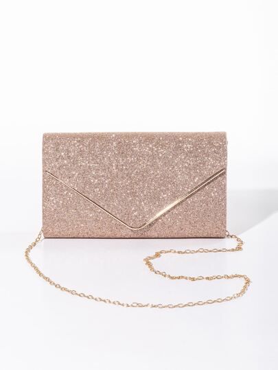 Glitter Chain Flap Square Bag | SHEIN