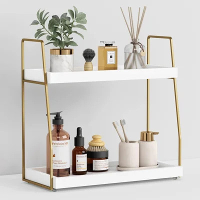 Bathroom Organizer Countertop, Counter Organizer for Bathroom Decor, Wooden Sink Organizer Shelf for Vanity Storage | Wayfair North America