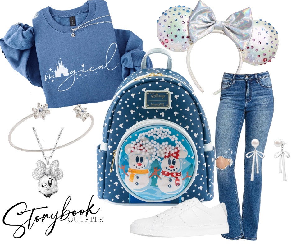 This outfit is giving full winter wonderland magic, and I’m absolutely loving it. The snowman Loungefly might be the cutest thing I’ve ever seen, and it pairs perfectly with this cozy “magical” sweatshirt. The iridescent ears look like fresh snowfall in the morning light, and the silver jewelry adds the perfect frosty touch.
If you’ve been dreaming of a chilly day at the parks sipping hot cocoa, taking castle photos, and living your best festive life, this look is exactly what you need. It’s comfy, cute, and totally winter-storybook approved. 

 

#LTKStyleTip 

#LTKTravel