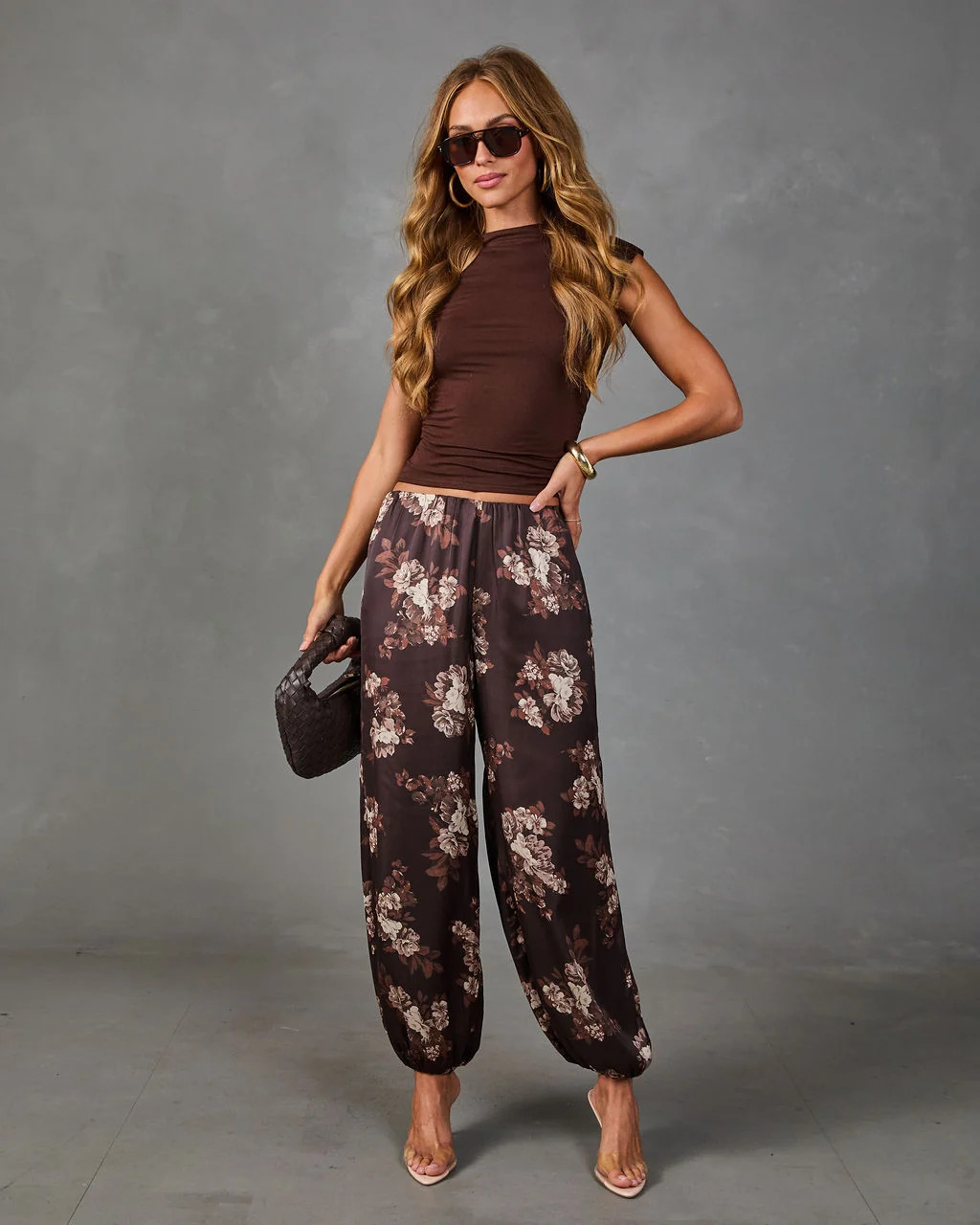 Warm Whimsy Floral Satin Balloon Pants | VICI