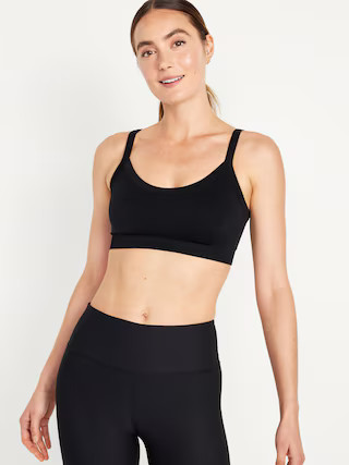Light Support Seamless Ribbed Sports Bra | Old Navy (US)