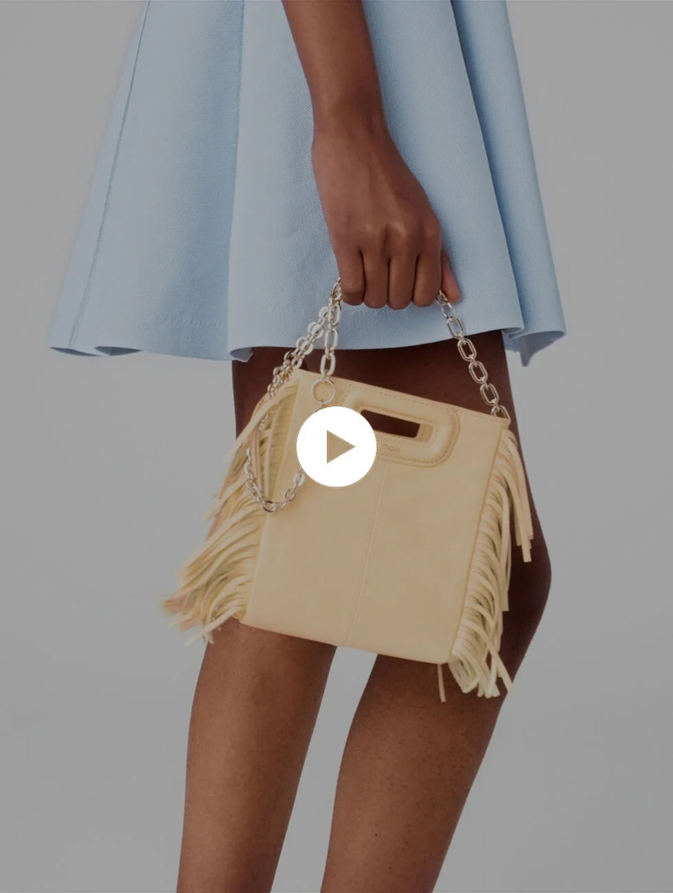 Matte crackled leather M Mini bag Yellow / Orange for Women | Maje | Maje US