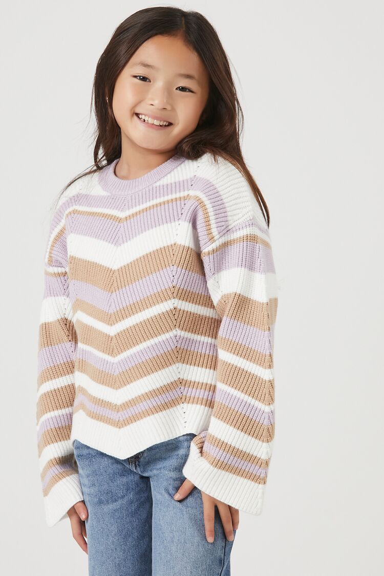 Girls Chevron Striped Sweater (Kids) | Forever 21 (US)