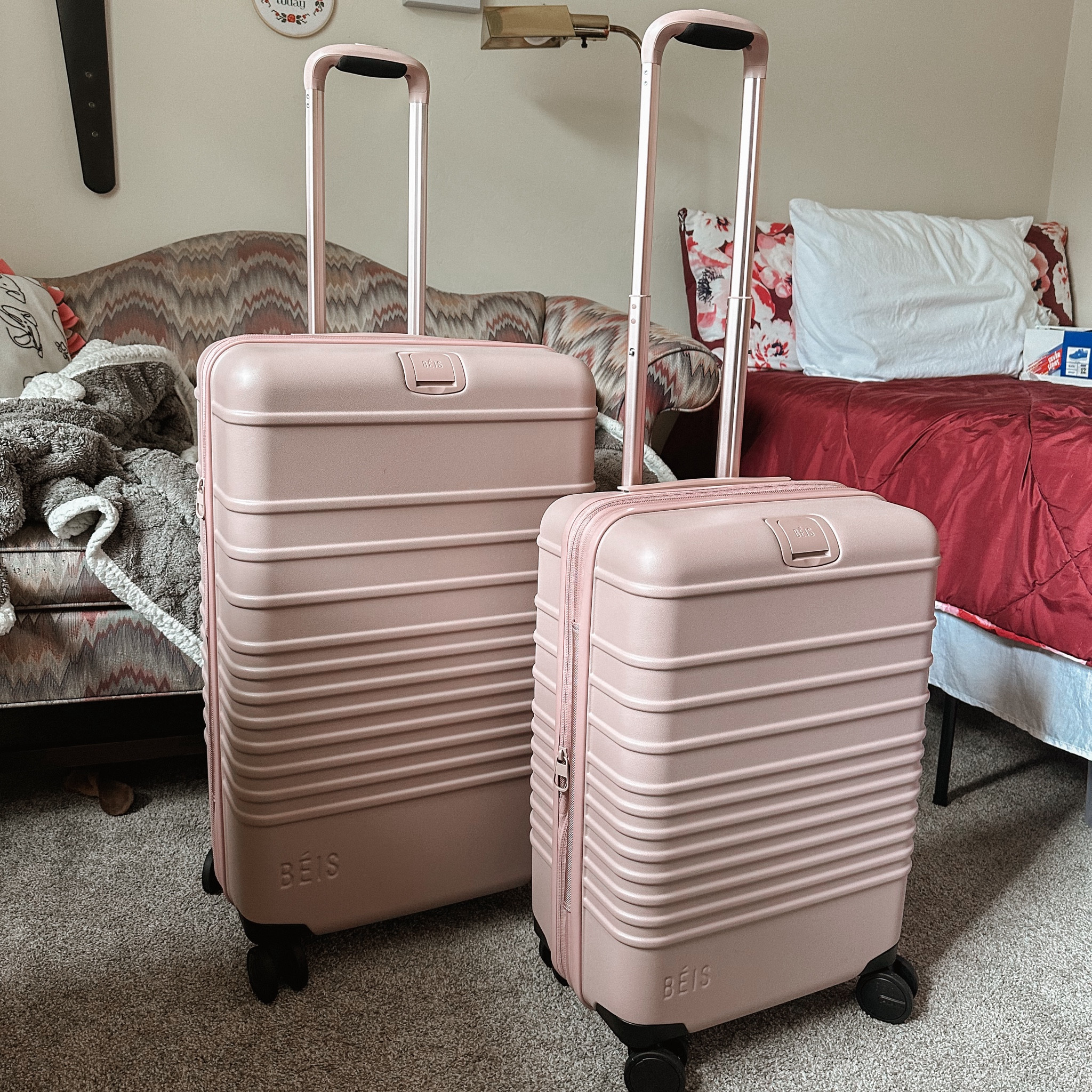 And they have arrived! 🩷

Bit the bullet and ordered some Beis luggage 🧳 🥰

They both come with silky laundry/delicate bags, 360 wheels, TSA locks and built in weight scales 👀

Be sure to bundle your items and sign up for emails so you can save some money. The prices on these are no joke 🥵

#LTKSeasonal #LTKTravel