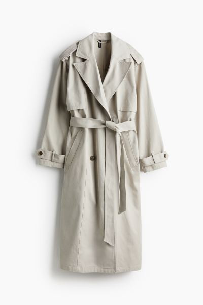 Twill Trench Coat - Light taupe - Ladies | H&M US | H&M (US + CA)