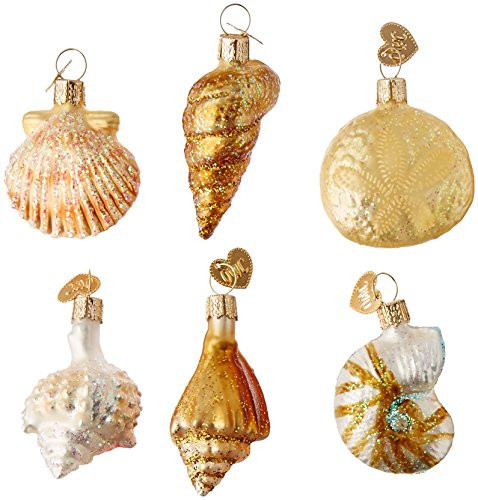 Old World Christmas Ornaments: Mini Ornamen Sets Glass Blown Ornaments for Christmas Tree, Assorted Sea Shell Set | Amazon (US)