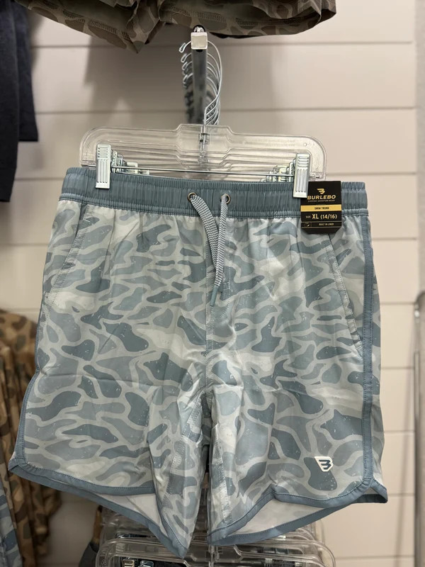 Burlebo Youth Swim Trunks - Seaside Camo | Tennessee Jane