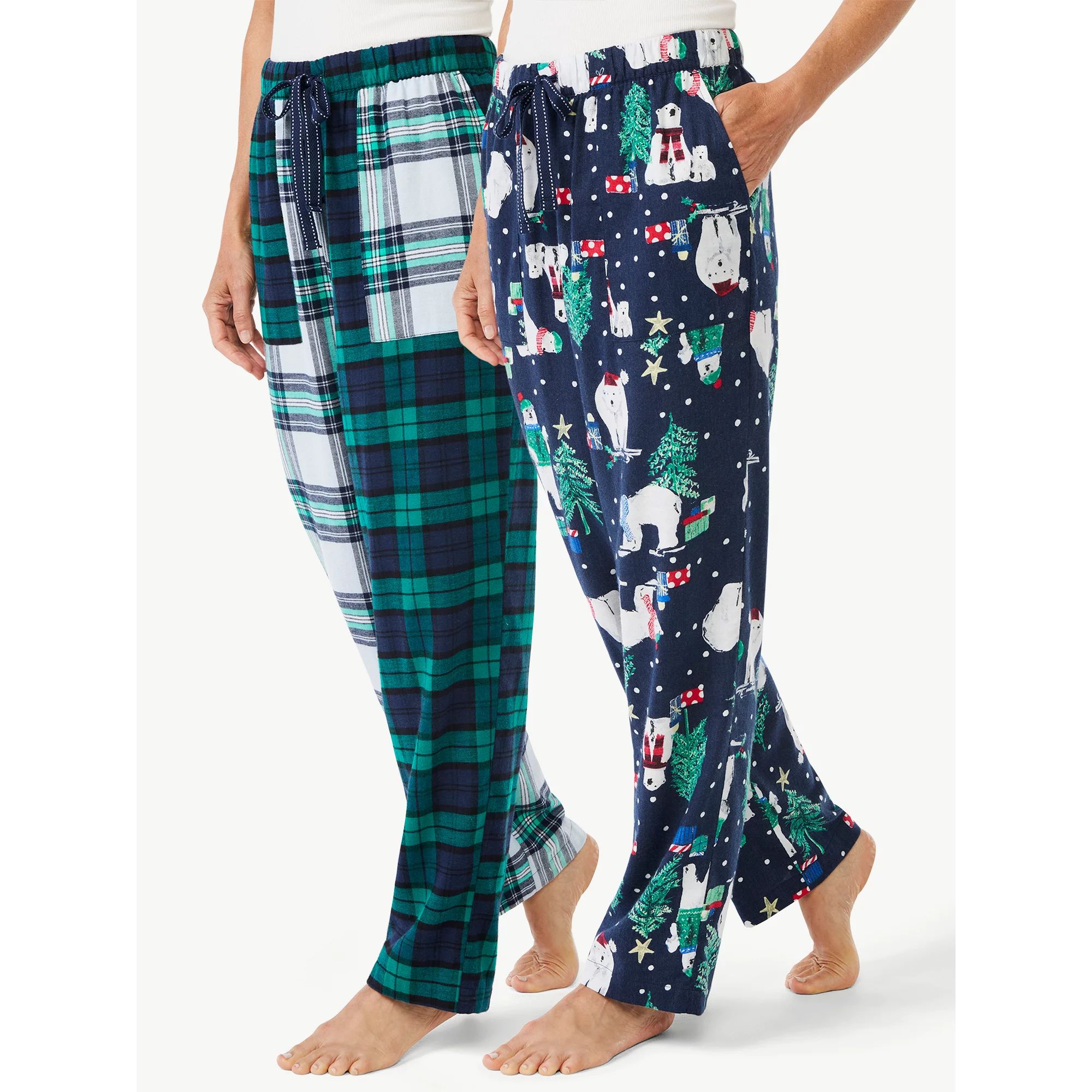 Joyspun Women's Flannel Lounge Pants, 2-Pack, Sizes S to 3X | Walmart (US)
