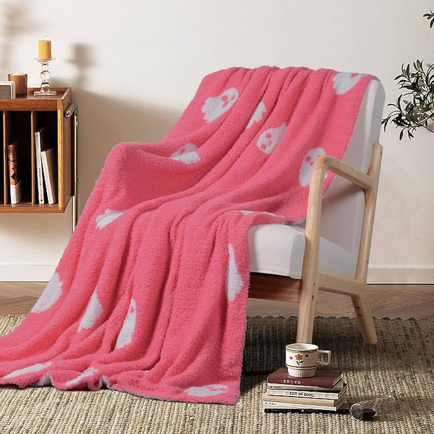 Halloween Decor Pink Ghost Blanket Soft Blanket Cozy Blanket Kid Blanket for Bed Couch Sofa 50x60... | Amazon (US)