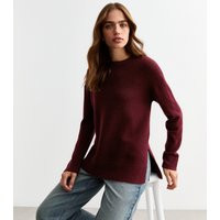 Women's Burgundy Side Slit Jumper New Look | New Look (UK)