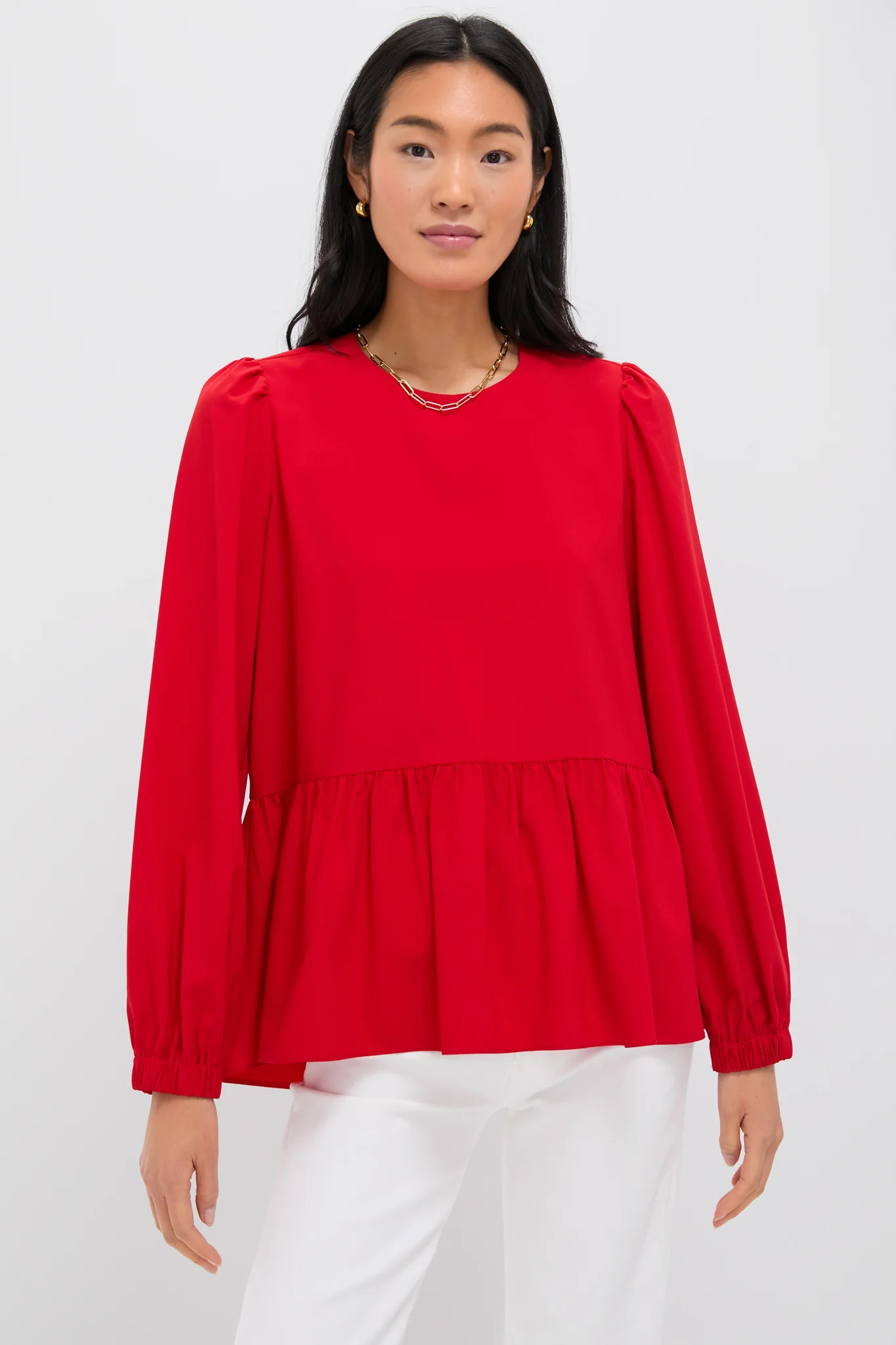 Red Carlota Peplum Blouse | Tuckernuck (US)