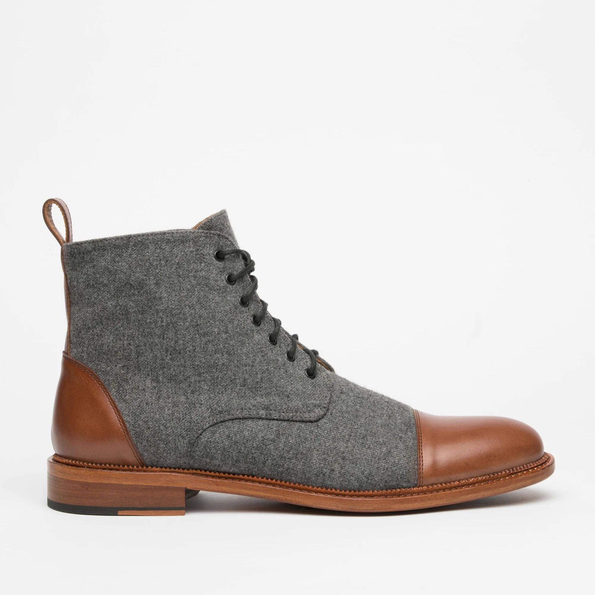 The Jack Boot - Grey / Brown Leather Boot | TAFT | Taft