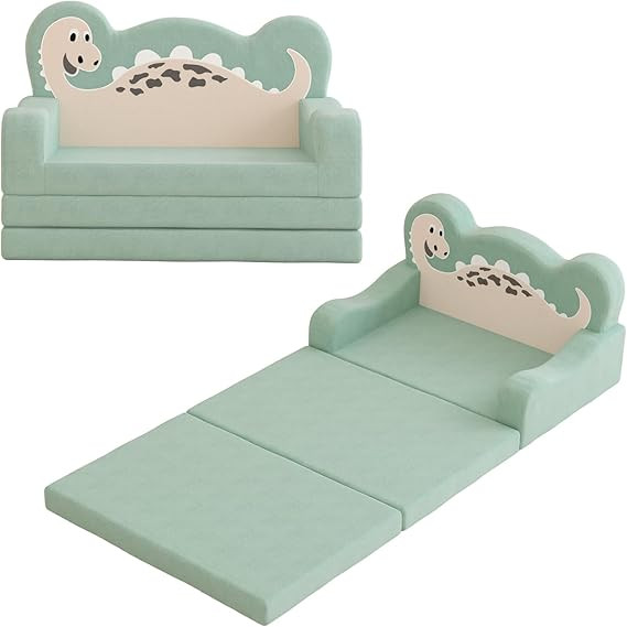 2-in-1 Kids Couch Fold Out, Convertible Toddler Couch to Lounger, Toddler Chair Comfy, Kids Sofa ... | Amazon (US)