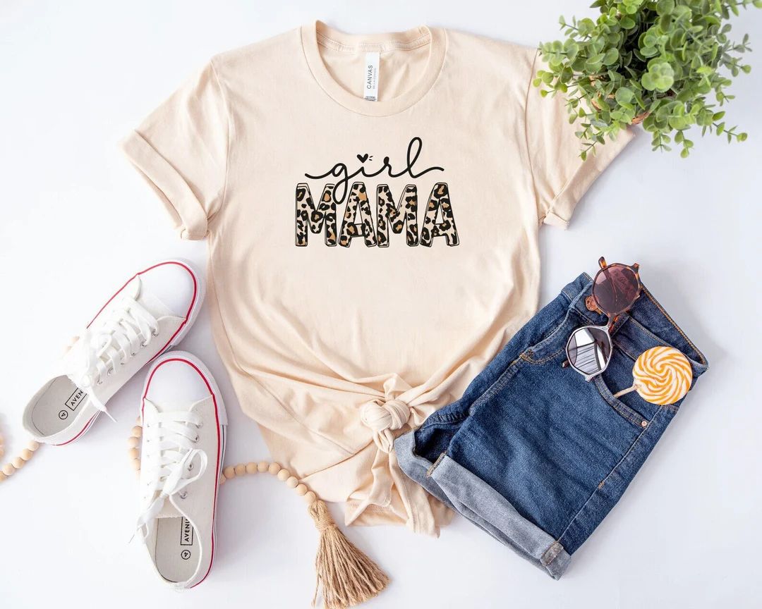 Girl Mama Leopard Shirt, Girl Mom Shirt, Girl Mama Shirt, Girl Mama Gift, Mama Girl Shirt, Mom Of... | Etsy (US)